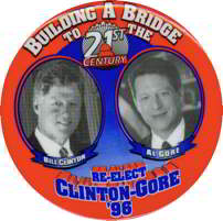 #PL125 - Large Clinton Gore Campaign Pin