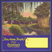 #ZLC205 - Burdine's Sunshine Fruits Crate Label