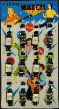 #TY172  - 1960s Full Display Card of Toy Watches with Dancing Kids - Japan