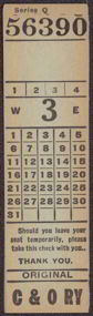 #CA067 - Old Unused C & O Railroad Ticket
