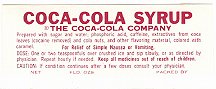 #CC050 - Coca Cola Syrup Label (Says Cocaine Removed)
