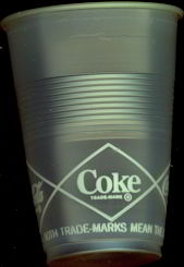 #CC133- Uncommon 1960s Diamond Logo Plastic Coke Cup