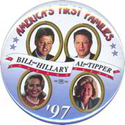#PL185 -  Bill and HIllary and Al and Tipper Pinback