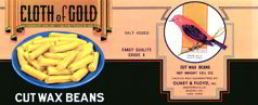 #ZLCA071 - Cloth of Gold Bean Can Label with Redbird