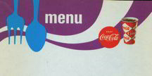 #CC114 - Colorful Coke Menu Sheet Purple Background