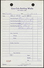 #CC125- 1960s Coca Cola Route Sheets from the New Albany, MS Plant