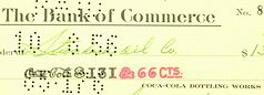 #CC175 - 1950s Coca Cola Check from the Plant in New Albany, Mississipi