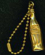 #CC101 - Gold Coke Bottle Metal Keychain - Old Version