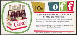 #CC193 - Type 1 - Coca Cola 10 Cents off 6 Bottle King Carton Coupon