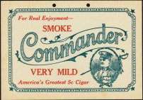 #SIGN025 - Early Cardboard Commander Cigar Sign - General Pershing
