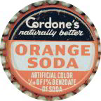 #BC137  - Group of 10 Cork Lined Cordone's Orange Soda Caps