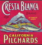 #ZLCA109 - Cresta Blanca California Pilchards Can Label