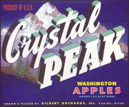 #ZLC216 - Crystal Peak Washington Apples Crate Label