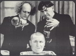 #CH226 - Oversized Trilby Three Stooges Poster-Card with Curly in Trouble