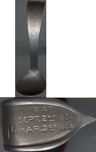 #DA022 - Metal Cream Top Spoon Pat 1924 1925