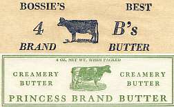 #DA025 - Pair of Butter Parchments Picturing Cows