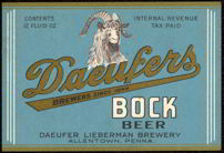 #ZLBE043 - Daeufers Bock Beer Label with IRTP Marking