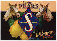 #ZLC224 - Diamond S Brand Bartlett Pear Crate Label