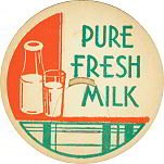 #DC032 - Art Deco Pure Fresh Milk Cap with Bottle and Glass Pictured