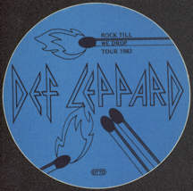 #MUSIC796 - Round 1983 Def Leppard OTTO Cloth Backstage Pass from the Rock Till We Drop Tour
