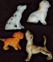 #TY202  - Miniature Hard Plastic Hand Painted Dog