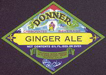 #ZLS122 - Donner Ginger Ale Label with Sledders and Snow Shoes