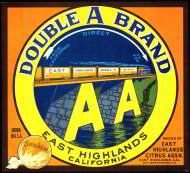 #ZLC147 - Double A Brand Sunkist Orange Crate Label - Train