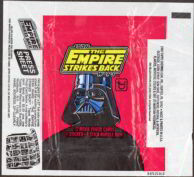 #ZZA084 - 1980 Star Wars Empire Strikes Back Waxed Trading Card Wrapper - Black and Red