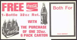 #CC131- Coca Cola Free Bottle Carton Insert