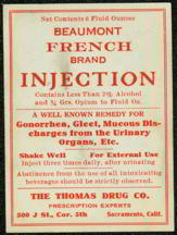#ZBOT062- Rare Beaumont French Injection Morphine Gonorrhea Remedy  Label