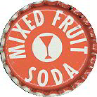 #BC134  - Group of 10 Mixed Fruit Soda Plastic Lined Soda Bottle Caps