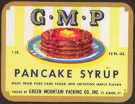 #ZBOT104 - G.M.P. Pancake Syrup Label