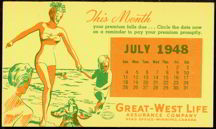 #MS094 - 1948 Great-West Life Calendar Blotter