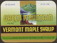 #ZBOT087- Green Mountain Maple Syrup Label