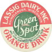 #DC088 - Lassig Dairy Green Spot Orange Drink Milk Bottle Cap