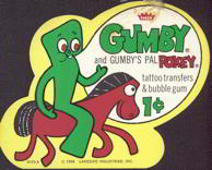 #SIGN061 - Gumby 1¢ Tattoo Gum Vending Machine Sign