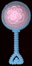 #MS114 - Ornate Hard Plastic Baby Rattle