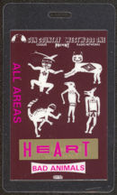 #MUSIC453  - Heart 1987 Laminated Backstage Pass from the Bad Animals Tour