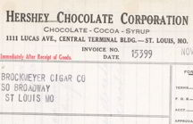 #ZZZ034 - Hershey Chocolate Invoice