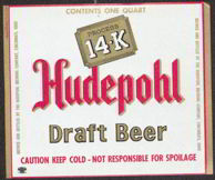 #ZLBE055 - Hudepohl 14-K Draft Beer Label