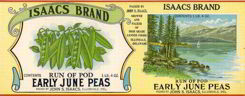#ZLCA073 - Isaacs Early June Peas Can Label