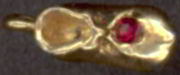#TY336 - Jeweled Gold Baby Shoe Charm