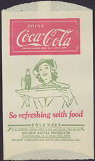 #CC184 - Coca Cola Dry Server with Lady Carrying a Tray with a Bottle of Coke