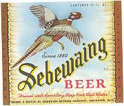 #LBE018 - Group of 5 Sebewaing Beer Labels - Pheasant