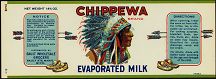 #LCA046 - Chippewa Brand Evaporated Milk Label