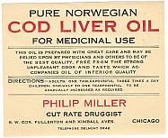#LP028 - Group of 4 Very Old Cod Liver Oil Labels