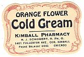 #LP031 - Group of Four Orange Flower Cold Cream Labels