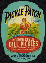 #ZBOT011 - Pickle Patch Kosher Dill Pickles  Jar Label