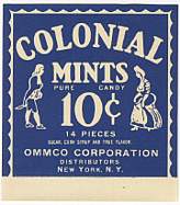 #LQ001 - Group of 4 Colonial Mints Candy Roll Labels