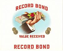 #ZLSC017 - Record Bond Value Received Cigar Box Label